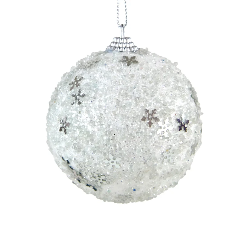 Christmas Sparkly Fairy Lights Christmas Bauble, Snowflakes #34- 8cm