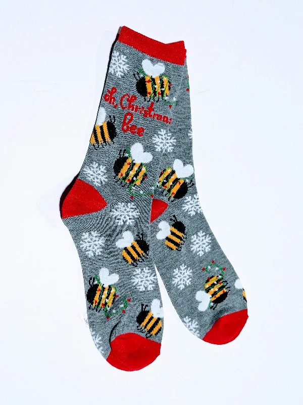 Christmas Glowing Christmas Stars Christmas Bee Crew Socks