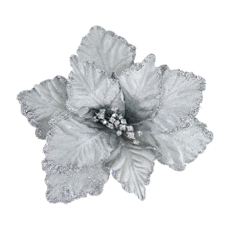 Holiday Fun Christmas Clip On Magnolia, Dark Silver