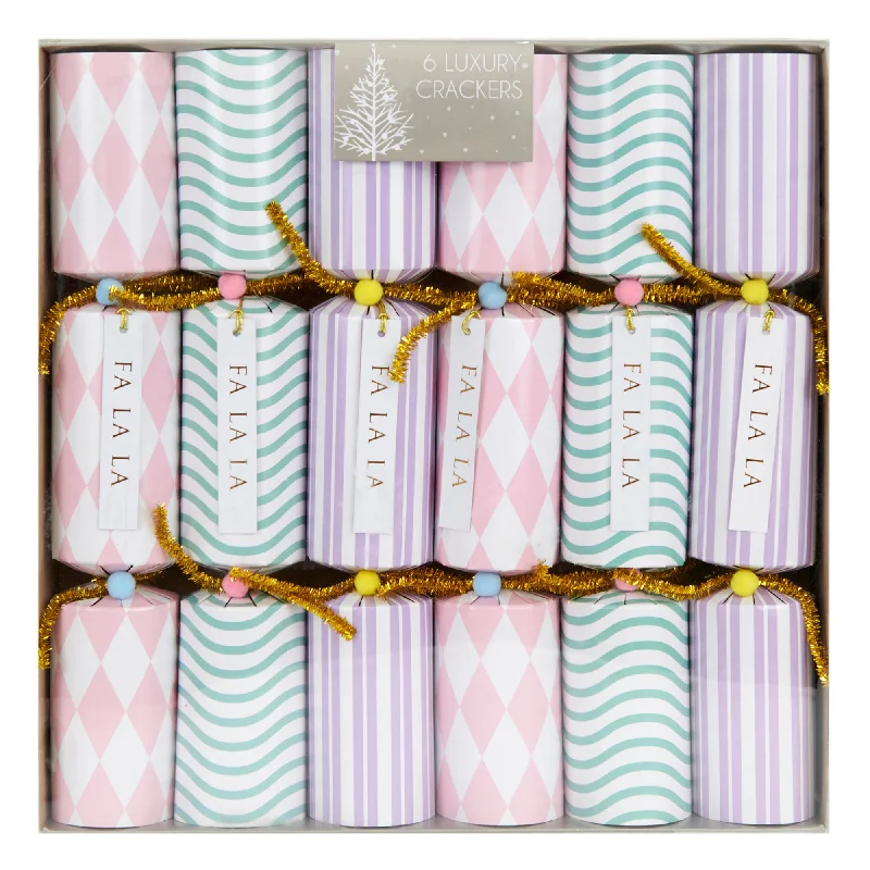 Christmas Cozy Winter Nights Christmas Crackers, Merry & Bright Design 6 pack with PomPoms- 30x5cm Christmas Cozy Winter Nights Christmas Crackers, Merry & Bright Design 6 pack with PomPoms- 30x5cm