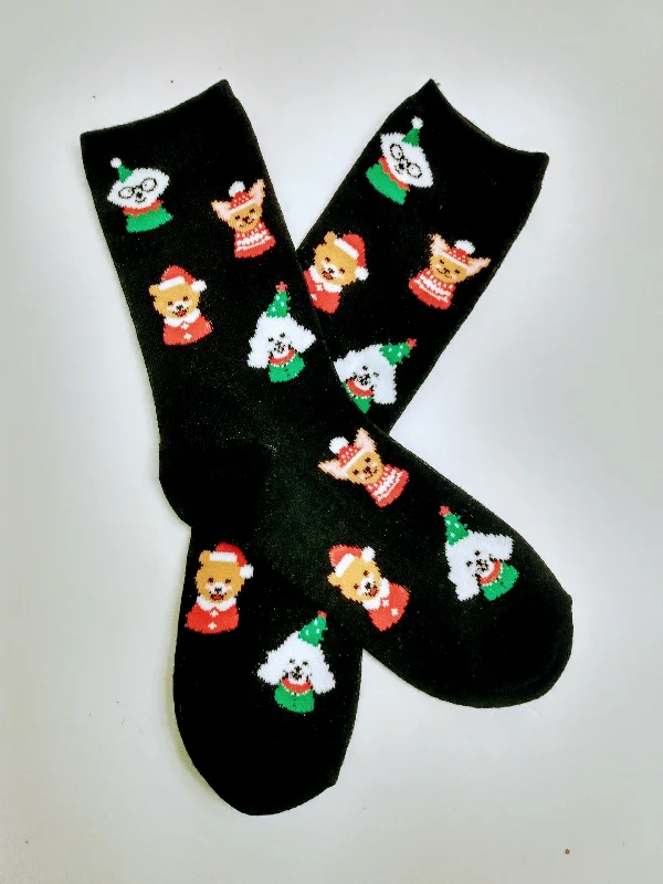 Christmas Winter Forest Walks Christmas Dogs Crew Socks