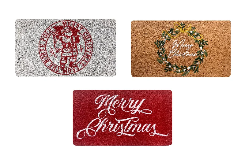 Christmas Jolly Time Christmas Merry Christmas Tufted Coir Door Mat, 3 Assorted- 70x40cm Christmas Jolly Time Christmas Merry Christmas Tufted Coir Door Mat, 3 Assorted- 70x40cm