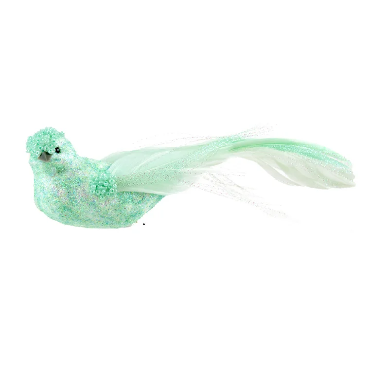 Christmas Movie Night Christmas Feather Bird, Mint- 2 Assorted