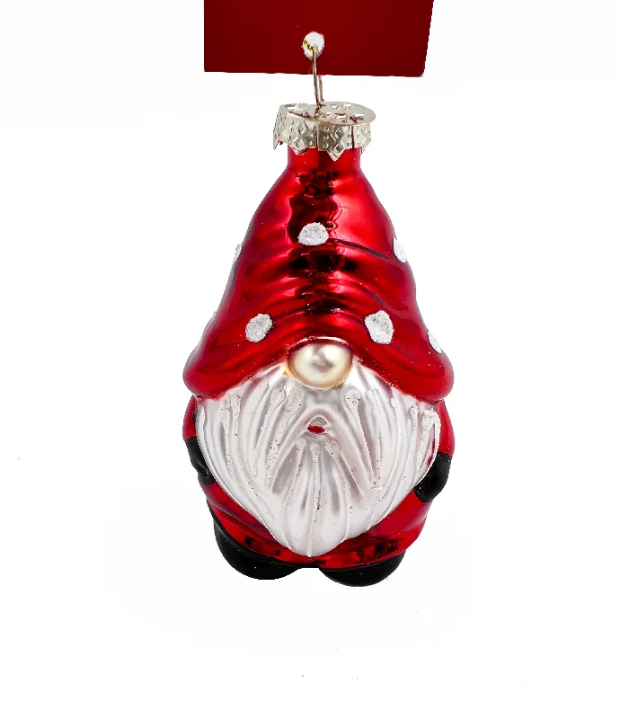 Christmas Wrapping Christmas Glass Figure, Red Elf- 6.3x5.9x10cm