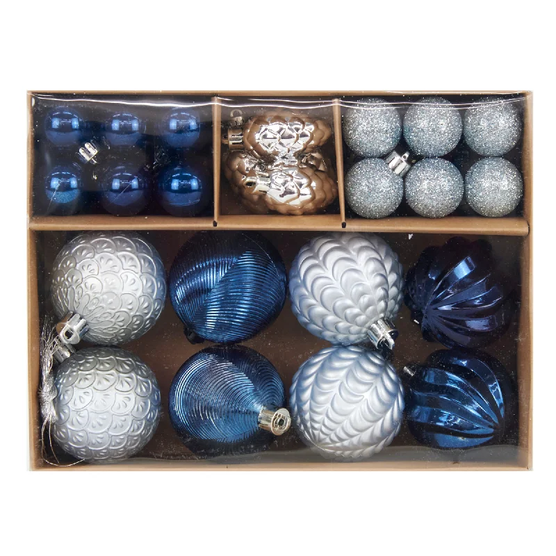 Christmas Cozy Indoor Fireplace Christmas Ornate Bauble Set in Craft PVC Box, 6cm- 36pk Christmas Cozy Indoor Fireplace Christmas Ornate Bauble Set in Craft PVC Box, 6cm- 36pk