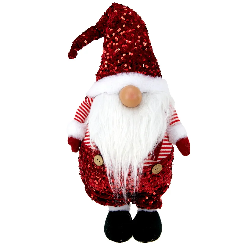 Christmas Candles Christmas Standing Santa Gnome, Red Sequin- 89x30x18cm