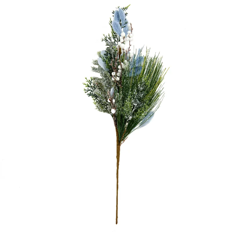 Christmas Wreath Christmas Artificial Stem Berries and Cotton- 50cm